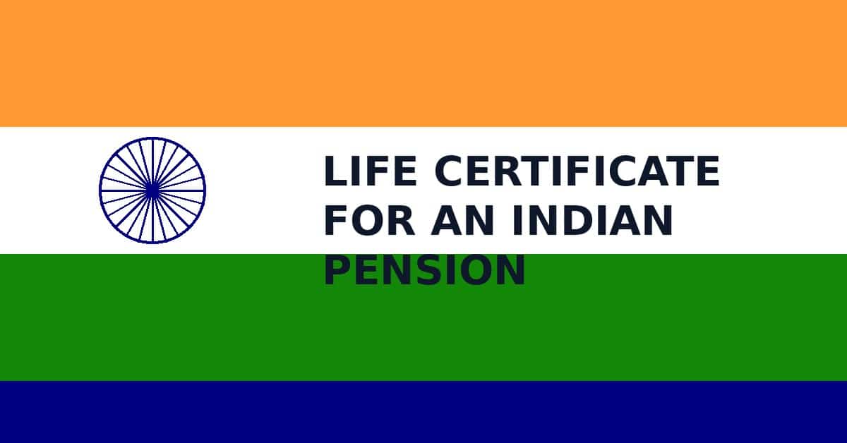 Life certificate for an Indian pension