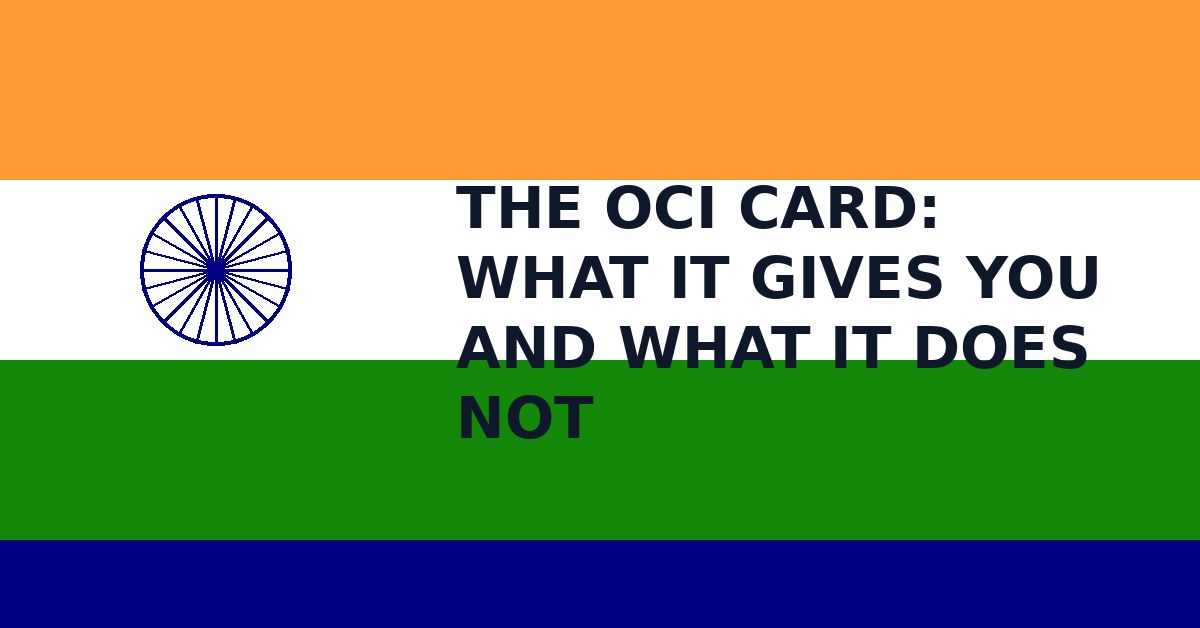 The OCI card: what it gives you and what it does not