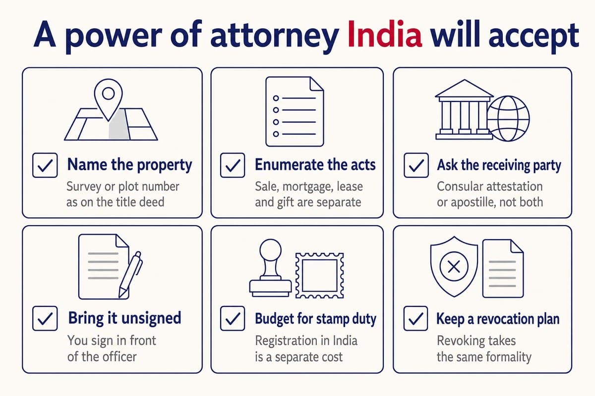 A power of attorney India will accept
